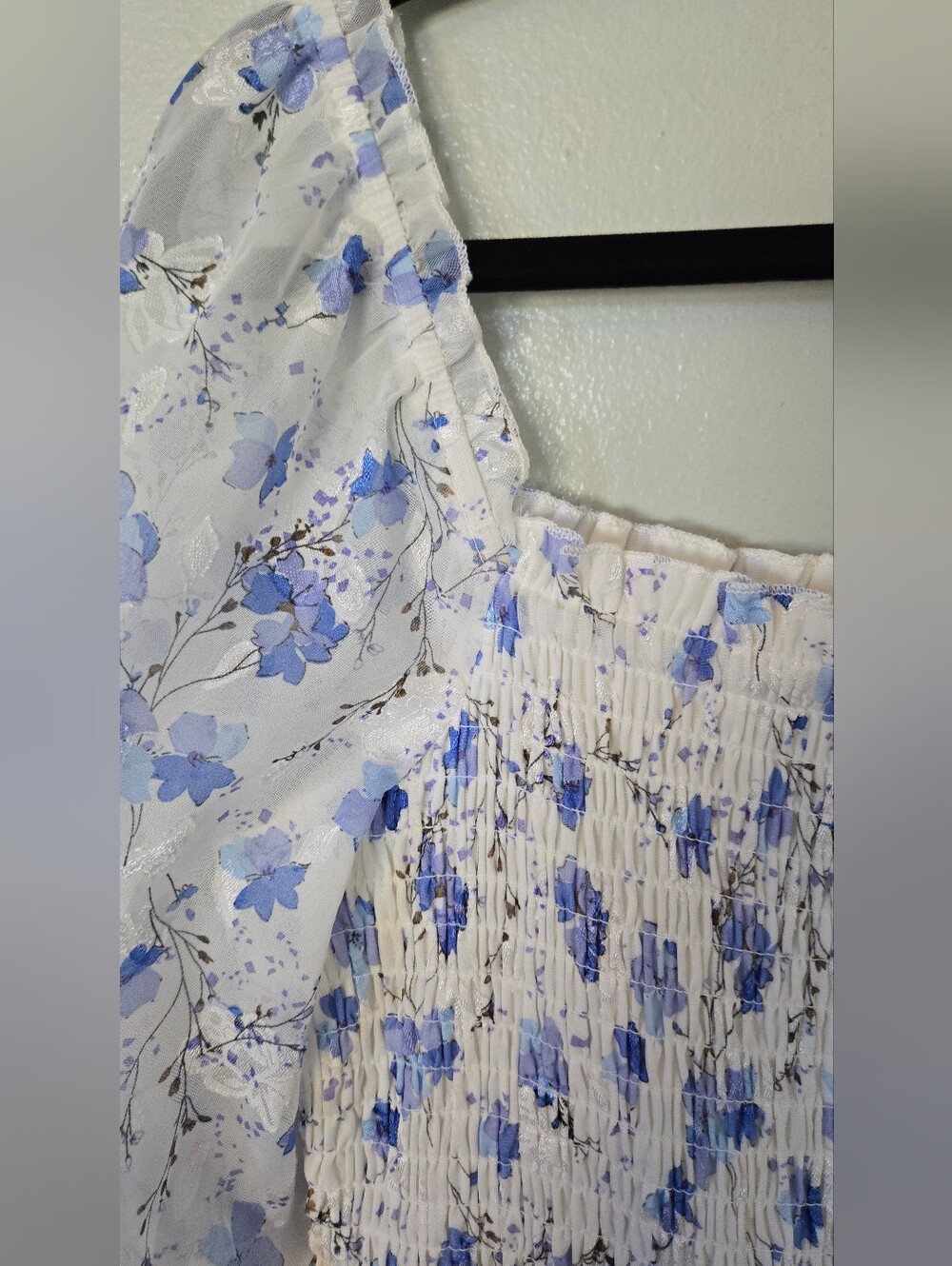 Baltic Born | Fabian Jacquard Blue Floral Midi Dress Size Large - Picture 9 of 14